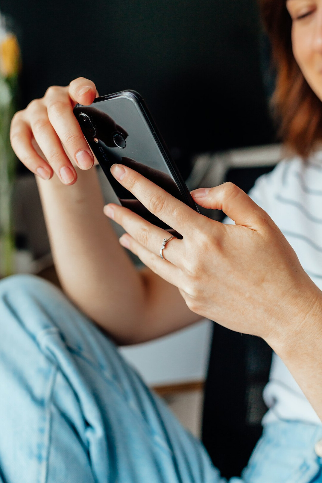 person using smartphone