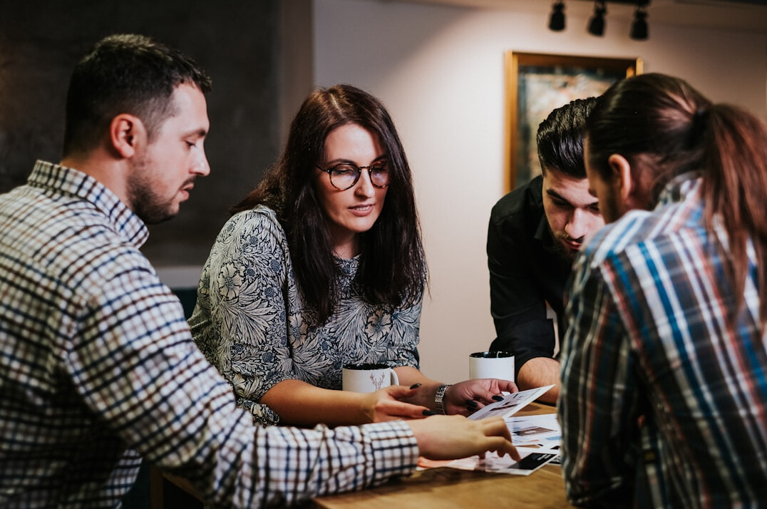 group of people discussing